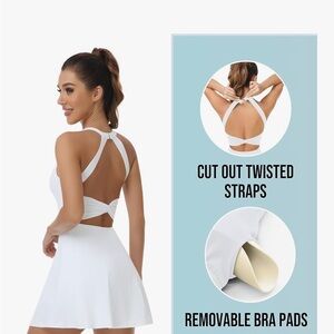 Elegant White Women's exercise Dress